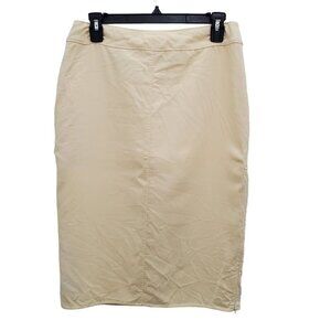 Anne Klein‎ Vintage SAMPLE Buttermilk Yellow Linen Midi Career Pencil Skirt Sz 8
